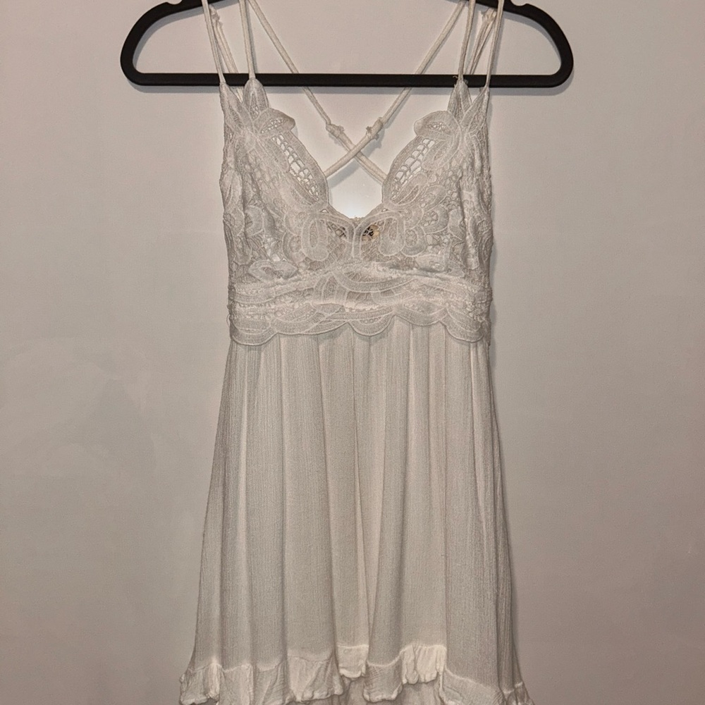 Listicle White Lace Slip Dress